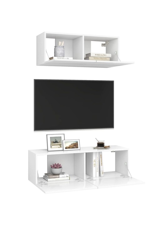 2dílný set TV skříněk bílý kompozitní dřevo