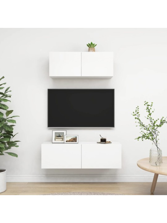 2dílný set TV skříněk bílý kompozitní dřevo