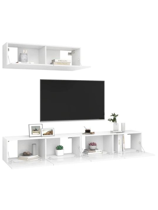 TV skříňky 3 ks bílé kompozitní dřevo