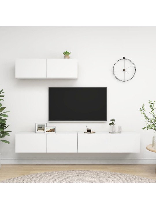 TV skříňky 3 ks bílé kompozitní dřevo