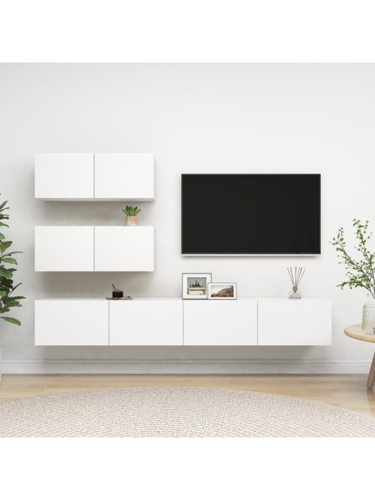 4dílný set TV skříněk bílý kompozitní dřevo