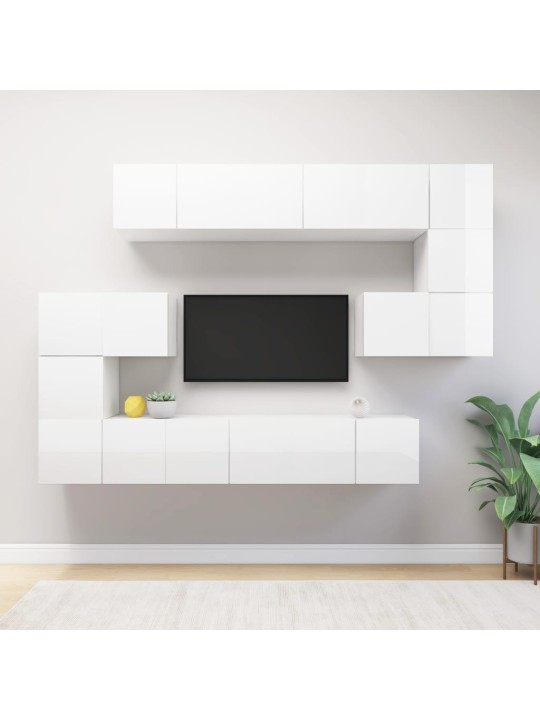 10dílný set TV skříněk bílý kompozitní dřevo