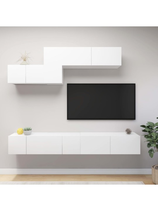 6dílný set TV skříněk bílý kompozitní dřevo