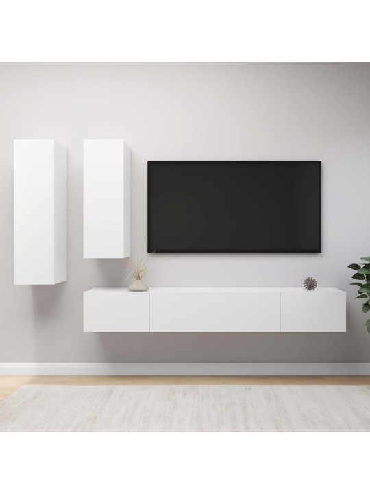 4dílný set tv skříněk bílý kompozitní dřevo