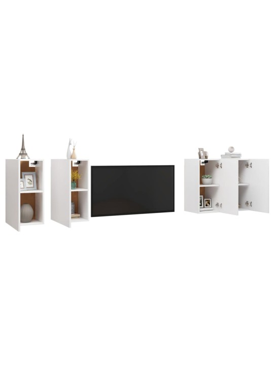 TV skříňky 4 ks bílé 30,5 x 30 x 60 cm kompozitní dřevo