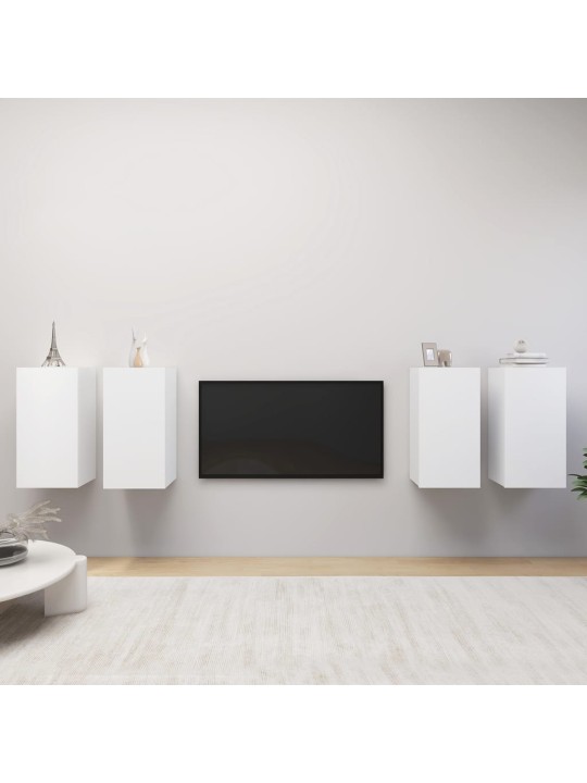 TV skříňky 4 ks bílé 30,5 x 30 x 60 cm kompozitní dřevo