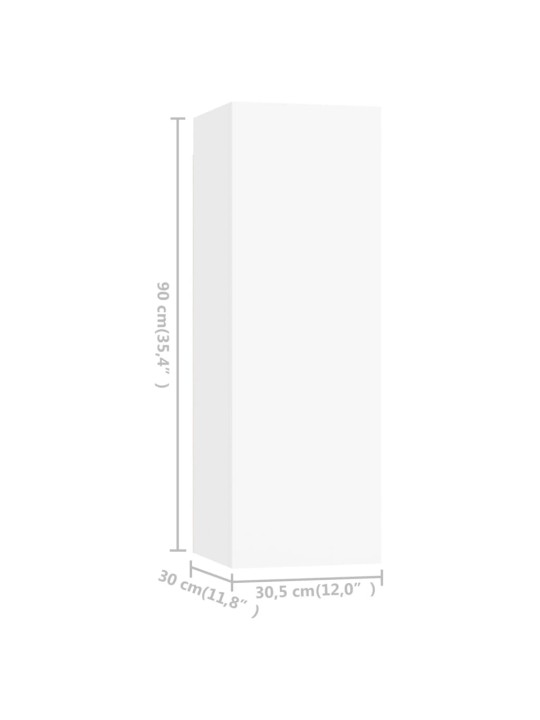 TV skříňky 4 ks bílé 30,5 x 30 x 90 cm kompozitní dřevo