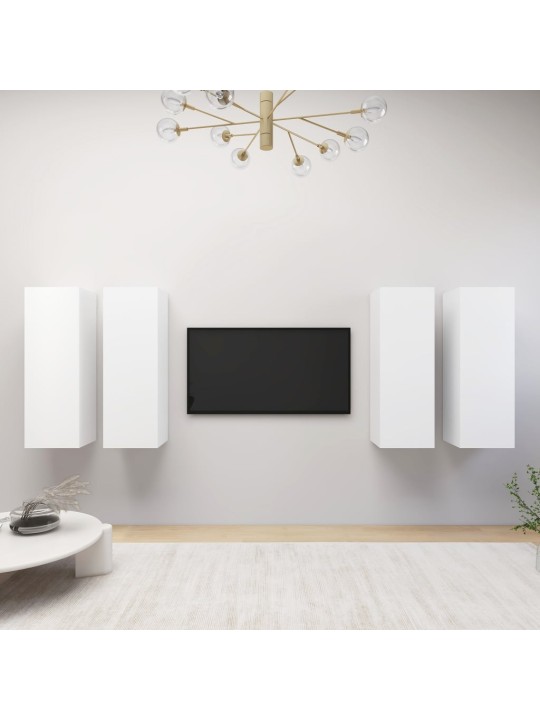 TV skříňky 4 ks bílé 30,5 x 30 x 90 cm kompozitní dřevo
