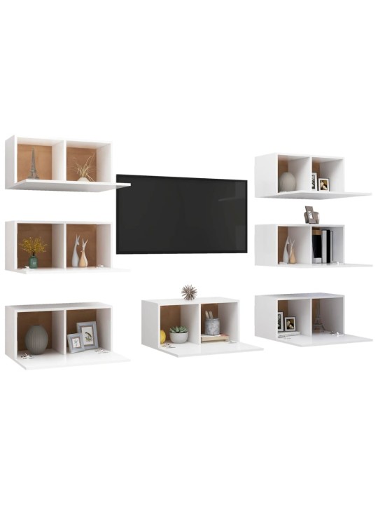 TV skříňky 7 ks bílé 30,5 x 30 x 60 cm kompozitní dřevo