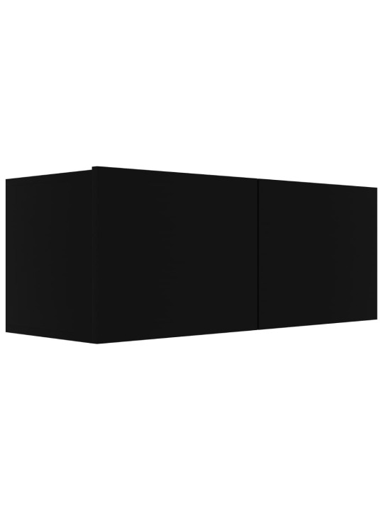 TV skříňky 4 ks černé 80 x 30 x 30 cm kompozitní dřevo
