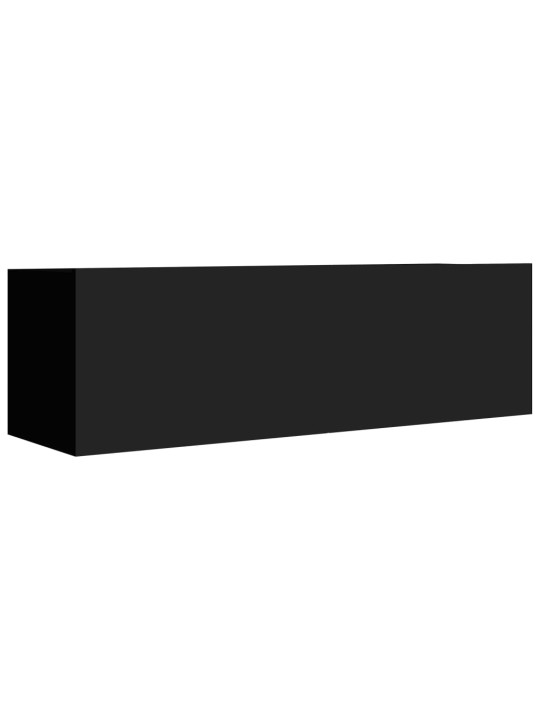 TV skříňky 4 ks černé 100 x 30 x 30 cm kompozitní dřevo