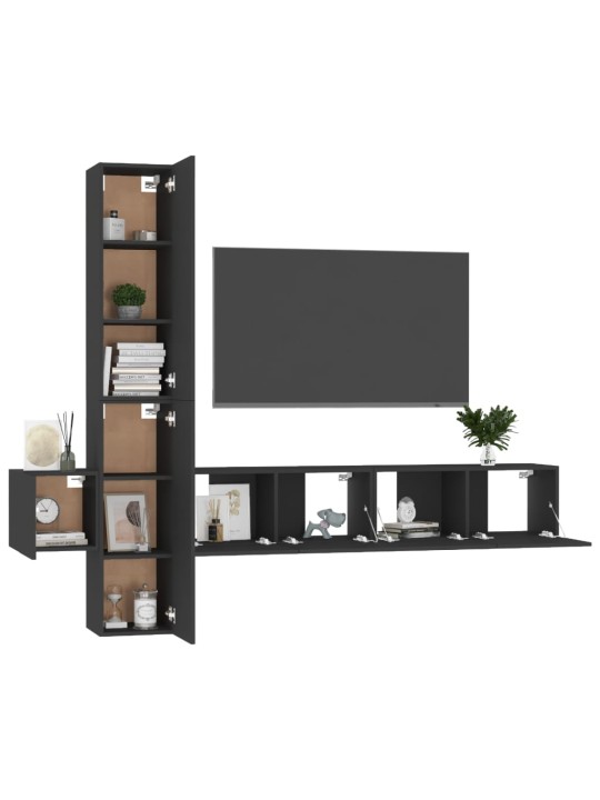 5dílný set TV skříněk černý kompozitní dřevo