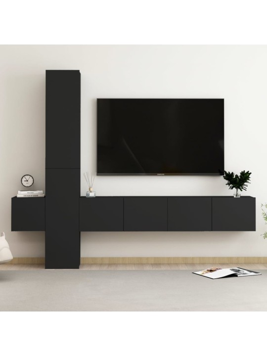 5dílný set TV skříněk černý kompozitní dřevo