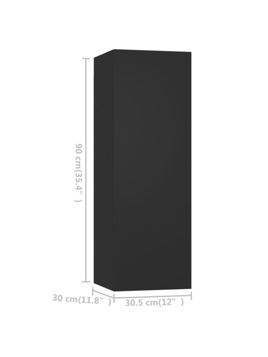4dílný set TV skříněk černý kompozitní dřevo