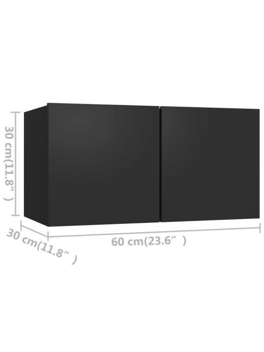 4dílný set TV skříněk černý kompozitní dřevo