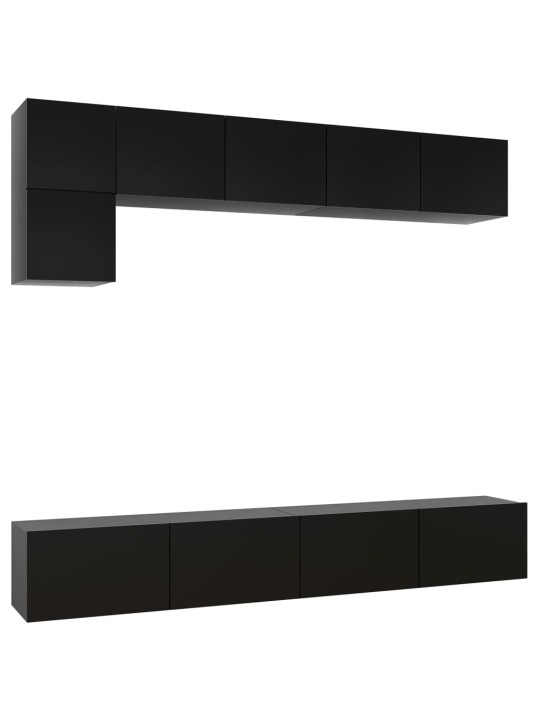 5dílný set TV skříněk černý kompozitní dřevo