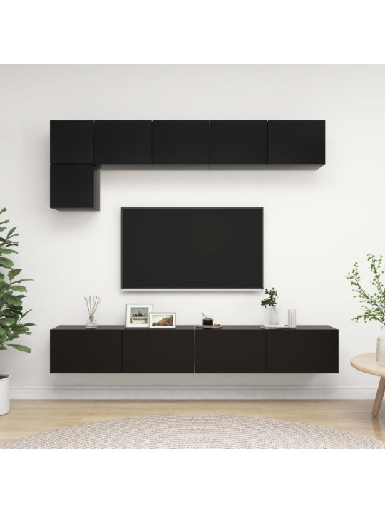 5dílný set TV skříněk černý kompozitní dřevo