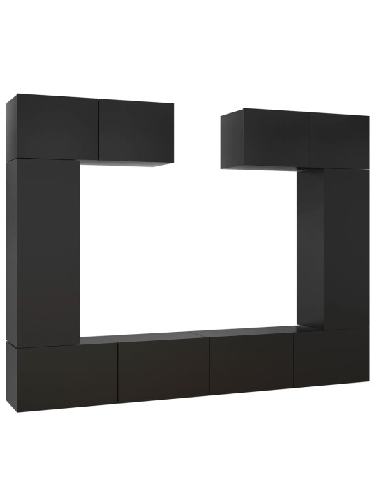 6dílný set TV skříněk černý kompozitní dřevo