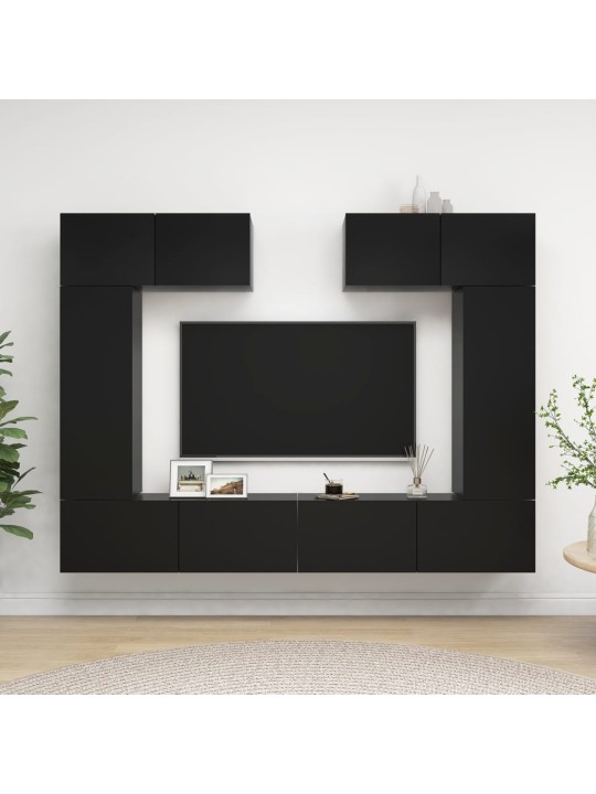 6dílný set TV skříněk černý kompozitní dřevo