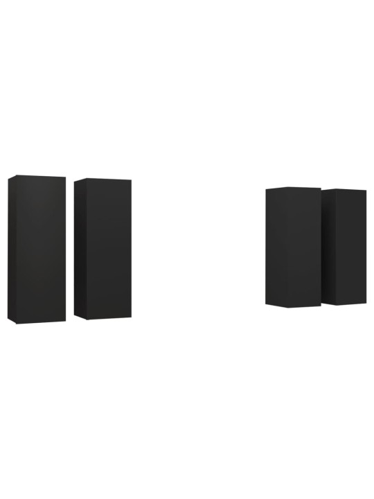 TV stolky 4 ks černé 30,5 x 30 x 90 cm kompozitní dřevo