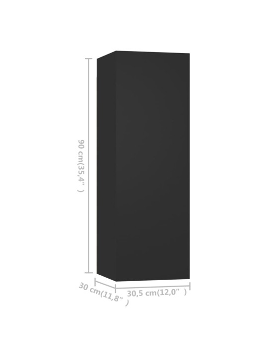 TV stolky 4 ks černé 30,5 x 30 x 90 cm kompozitní dřevo
