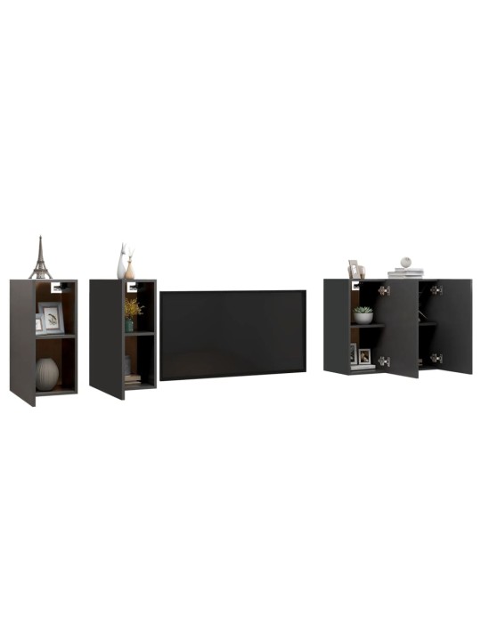 TV skříňky 4 ks šedé 30,5 x 30 x 60 cm kompozitní dřevo