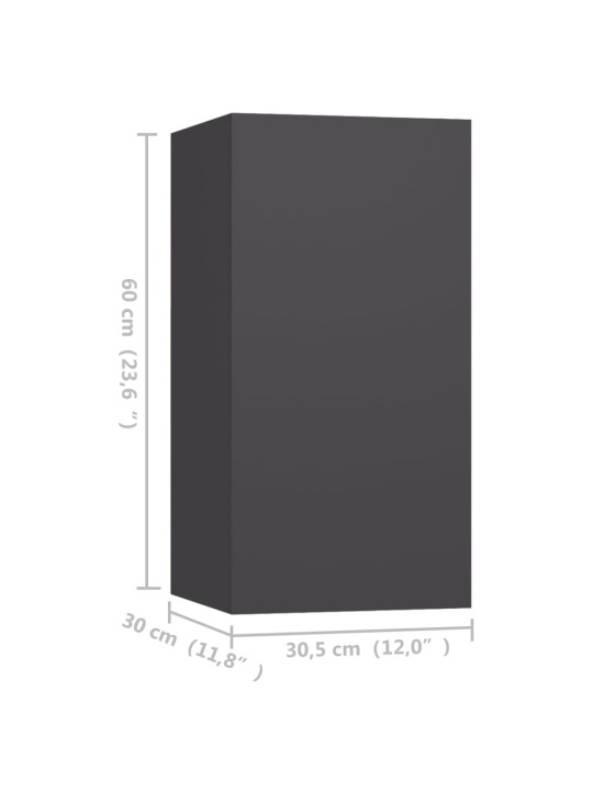 TV skříňky 4 ks šedé 30,5 x 30 x 60 cm kompozitní dřevo