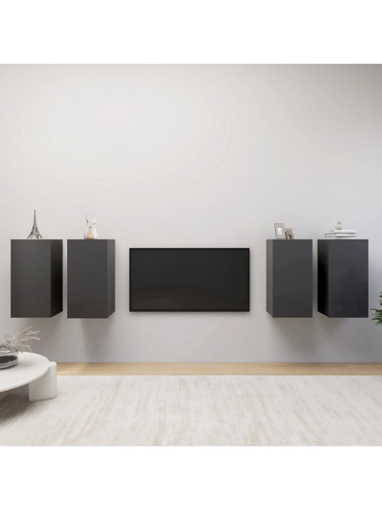 TV skříňky 4 ks šedé 30,5 x 30 x 60 cm kompozitní dřevo