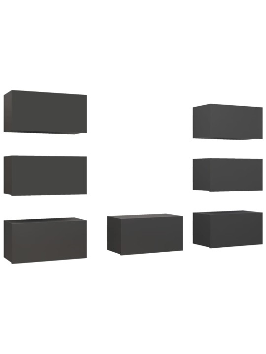 TV skříňky 7 ks šedé 30,5 x 30 x 60 cm kompozitní dřevo