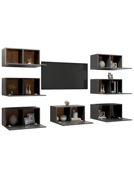 TV skříňky 7 ks šedé 30,5 x 30 x 60 cm kompozitní dřevo