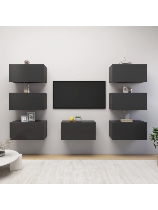TV skříňky 7 ks šedé 30,5 x 30 x 60 cm kompozitní dřevo