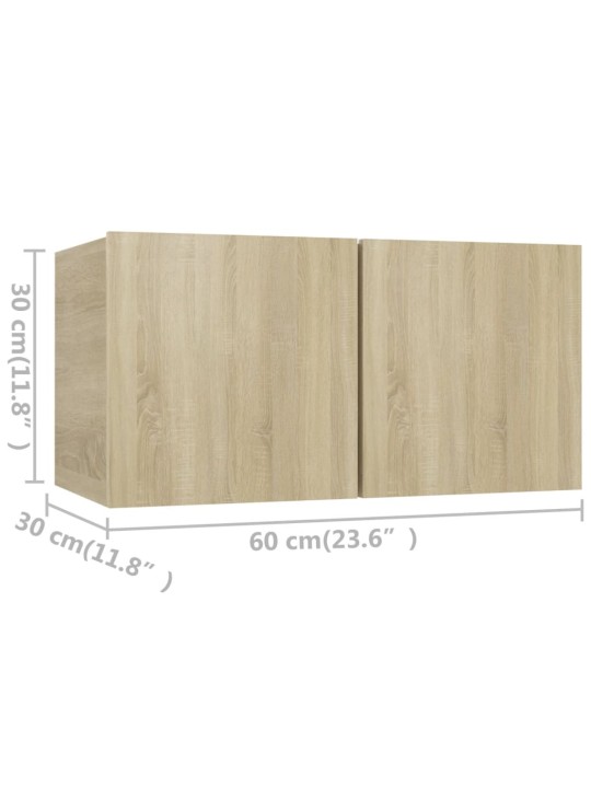 TV skříňky 4 ks dub sonoma 60 x 30 x 30 cm kompozitní dřevo