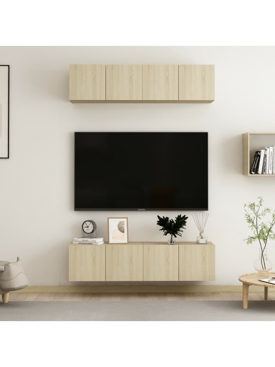 TV skříňky 4 ks dub sonoma 60 x 30 x 30 cm kompozitní dřevo