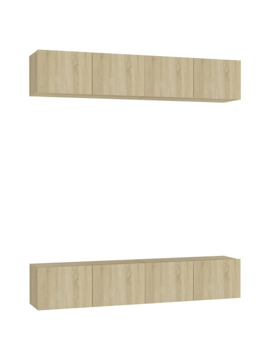 TV skříňky 4 ks dub sonoma 80 x 30 x 30 cm kompozitní dřevo