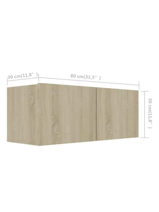 TV skříňky 4 ks dub sonoma 80 x 30 x 30 cm kompozitní dřevo