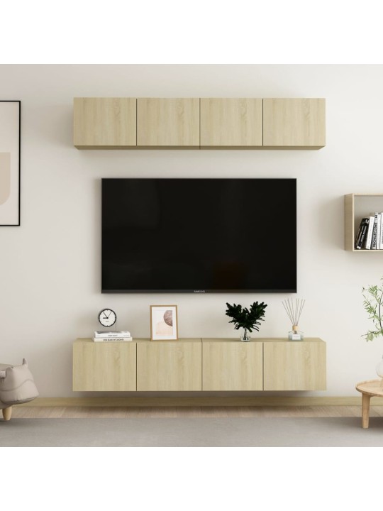 TV skříňky 4 ks dub sonoma 80 x 30 x 30 cm kompozitní dřevo