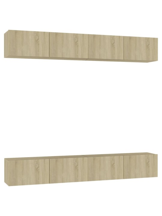 TV skříňky 4 ks dub sonoma 100 x 30 x 30 cm kompozitní dřevo