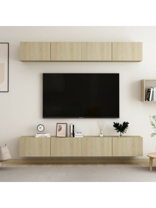 TV skříňky 4 ks dub sonoma 100 x 30 x 30 cm kompozitní dřevo