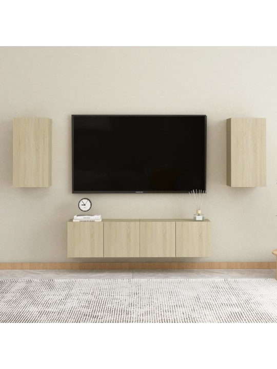 4dílný set TV skříněk dub sonoma kompozitní dřevo