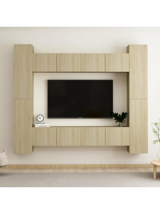 8dílný set TV skříněk dub sonoma kompozitní dřevo