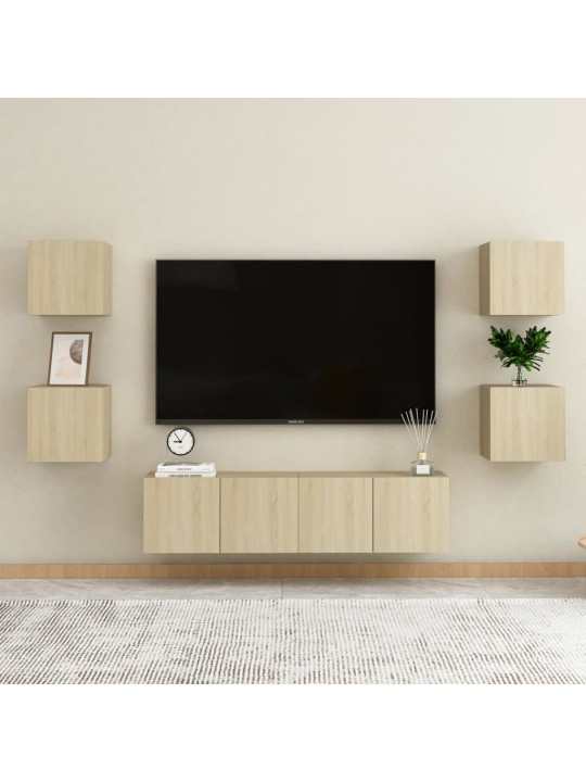6dílný set TV skříněk dub sonoma kompozitní dřevo