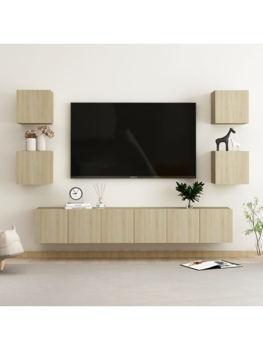 7dílný set TV skříněk dub sonoma kompozitní dřevo