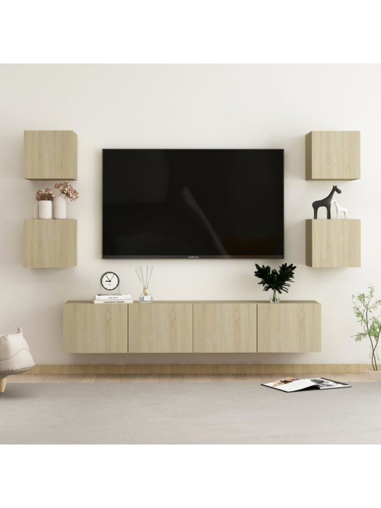 6dílný set TV skříněk dub sonoma kompozitní dřevo