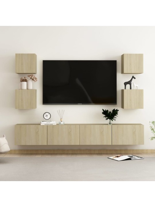 6dílný set TV skříněk dub sonoma kompozitní dřevo