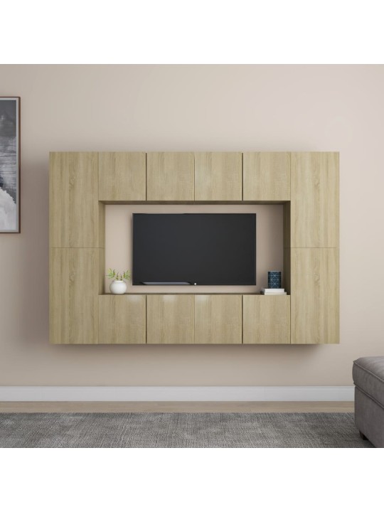 8dílný set TV skříněk dub sonoma kompozitní dřevo