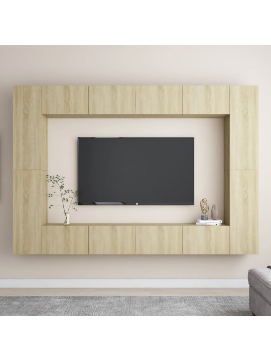 8dílný set TV skříněk dub sonoma kompozitní dřevo
