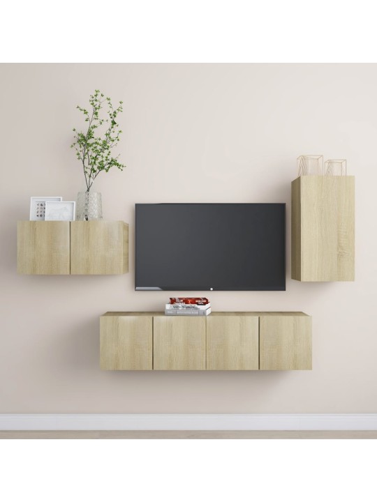 4dílný set TV skříněk dub sonoma kompozitní dřevo