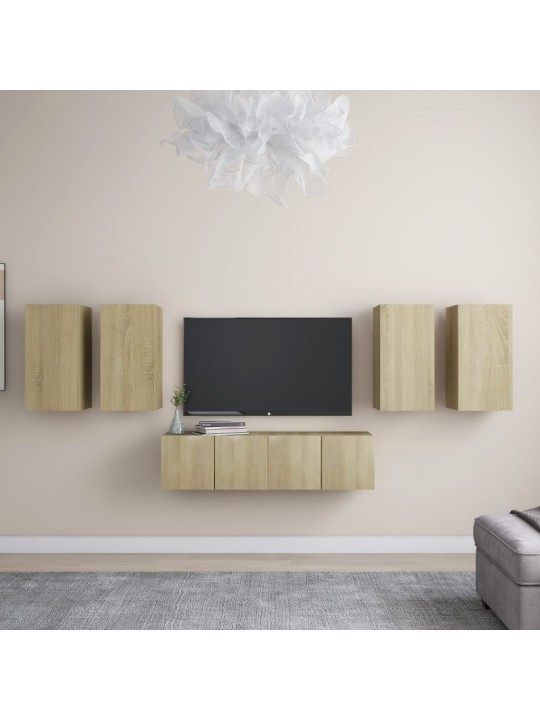 6dílný set TV skříněk dub sonoma kompozitní dřevo