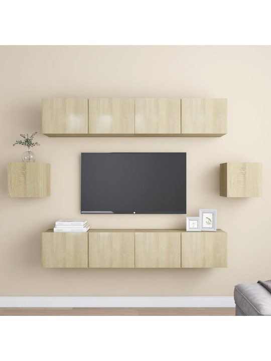 6dílný set TV skříněk dub sonoma kompozitní dřevo