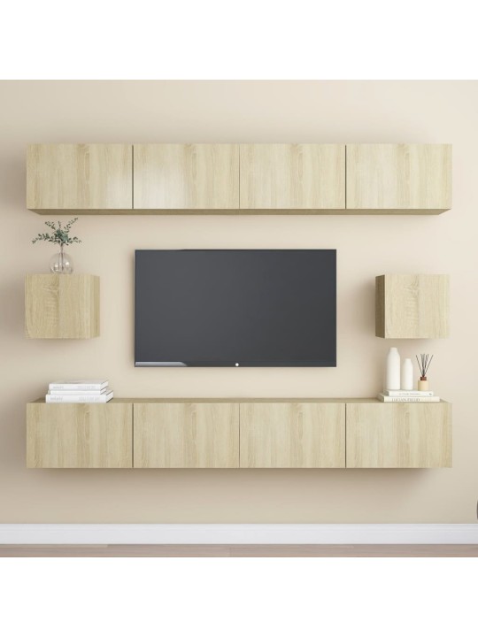6dílný set TV skříněk dub sonoma kompozitní dřevo